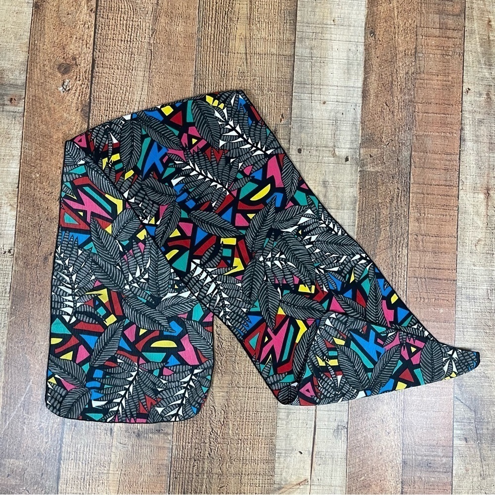 Lightweight 80's Mixed Media Abstract Scarf Vacation Summer Vibrant Funky